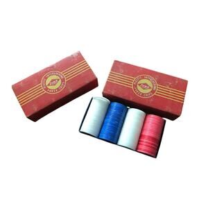 Set of 2 Boxes Plastic Interlocking Poker Chips Lowe Vintage